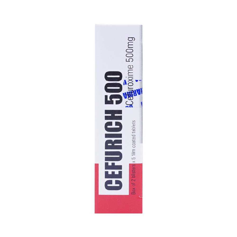 Thuốc Cefurich 500mg USP điều trị nhiễm khuẩn (2 vỉ x 5 viên)