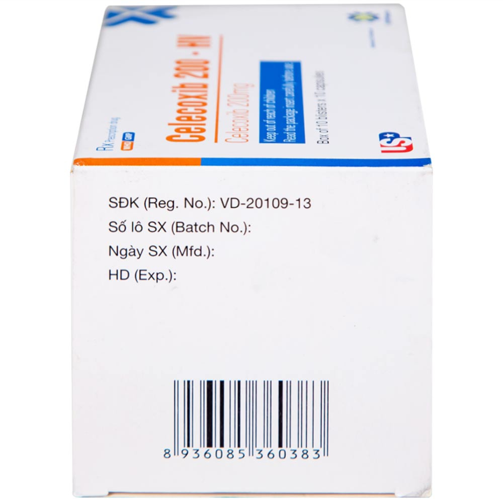 Thuốc Celecoxib 200 - HV USP điều trị thoái hóa khớp, viêm khớp dạng thấp (10 vỉ x 10 viên)