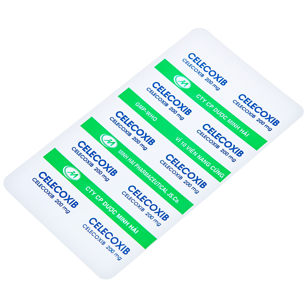 Thuốc Celecoxib 200mg Minh Hải điều trị thoái hóa khớp, viêm khớp dạng thấp (3 vỉ x 10 viên)