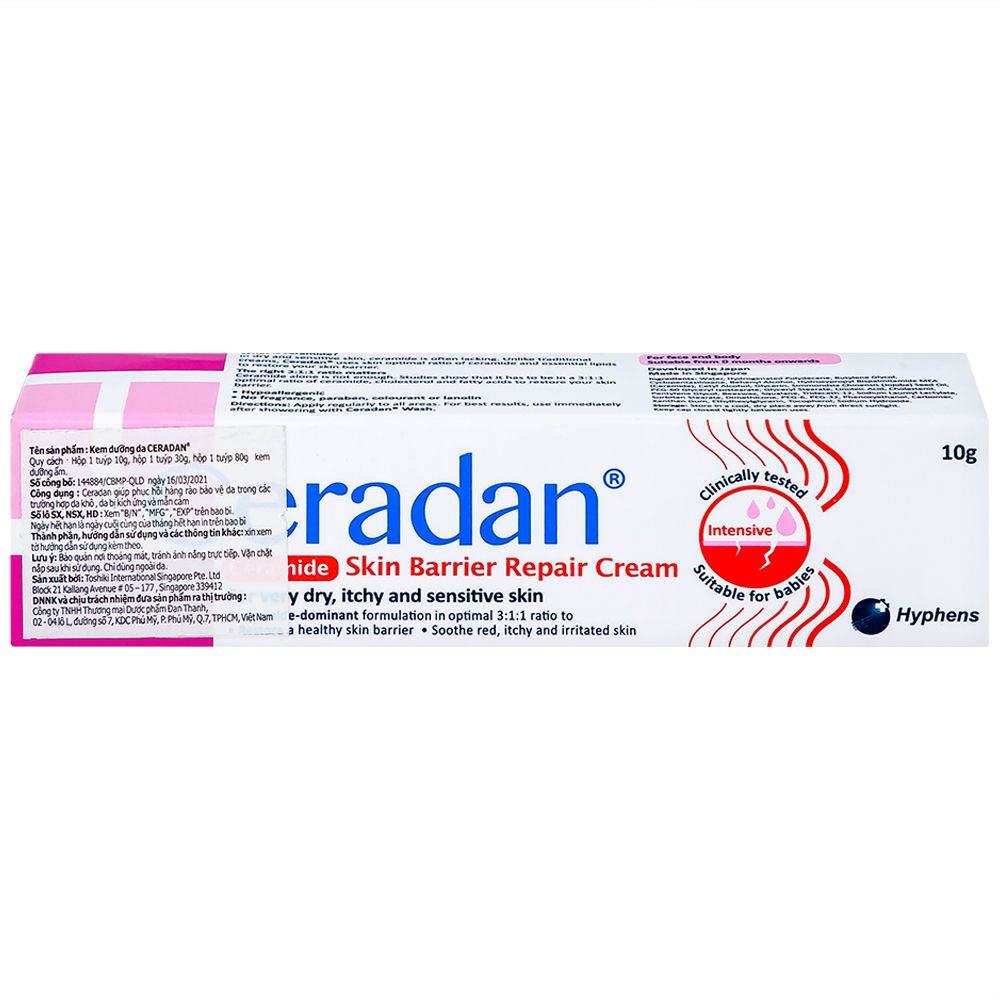 Kem dưỡng ẩm cho bé Ceradan Ceramide skin barrier repair cream 10g