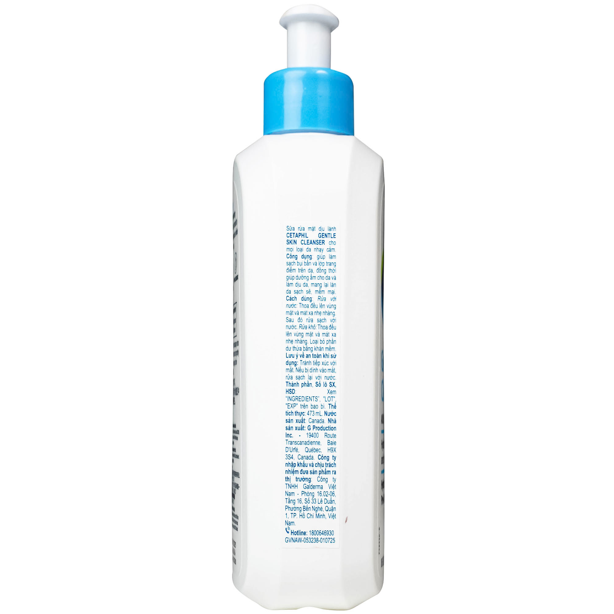 Sữa rửa mặt dịu nhẹ Cetaphil Gentle Skin Cleanser bổ sung độ ẩm dành cho mọi loại da (473ml)