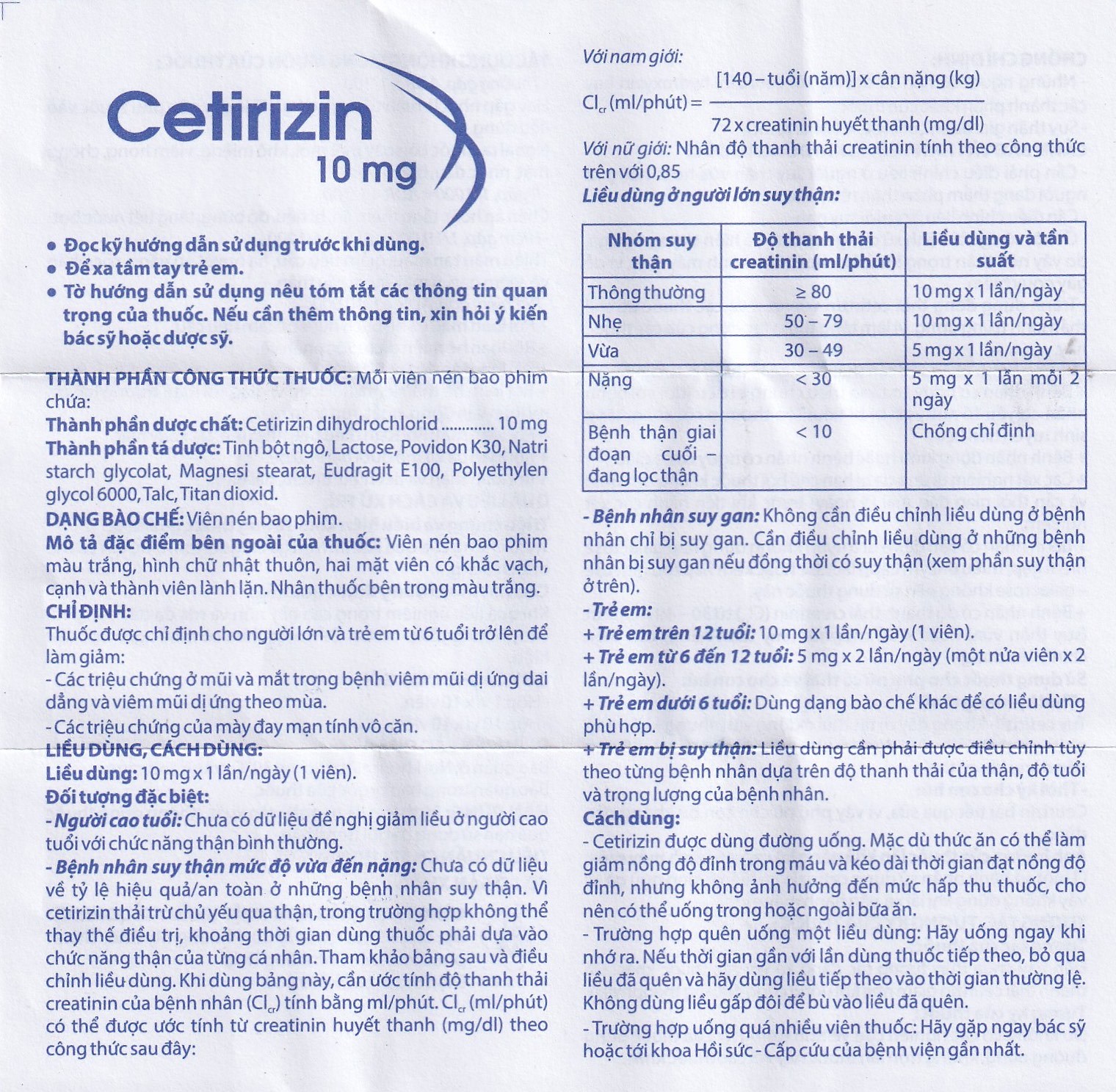 Thuốc Cetirizin 10mg Domesco điều trị viêm mũi dị ứng, mày đay (10 vỉ x 10 viên)