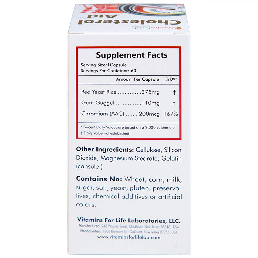 Viên uống hỗ trợ giảm cholesterol Cholesterol Aid Vitamins For Life (60 viên)
