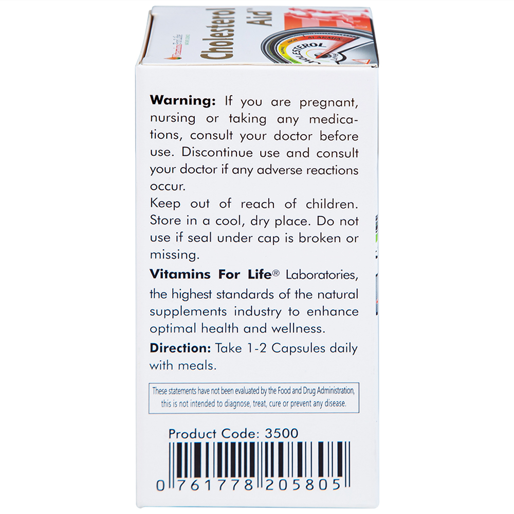 Viên uống hỗ trợ giảm cholesterol Cholesterol Aid Vitamins For Life (60 viên)