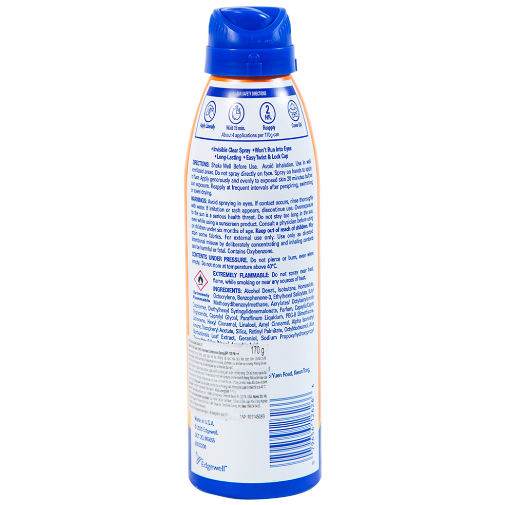 Chống nắng thể thao dạng xịt Banana Boat Sport Ultra SPF100 PA++++ có khả năng kháng nước (170g)