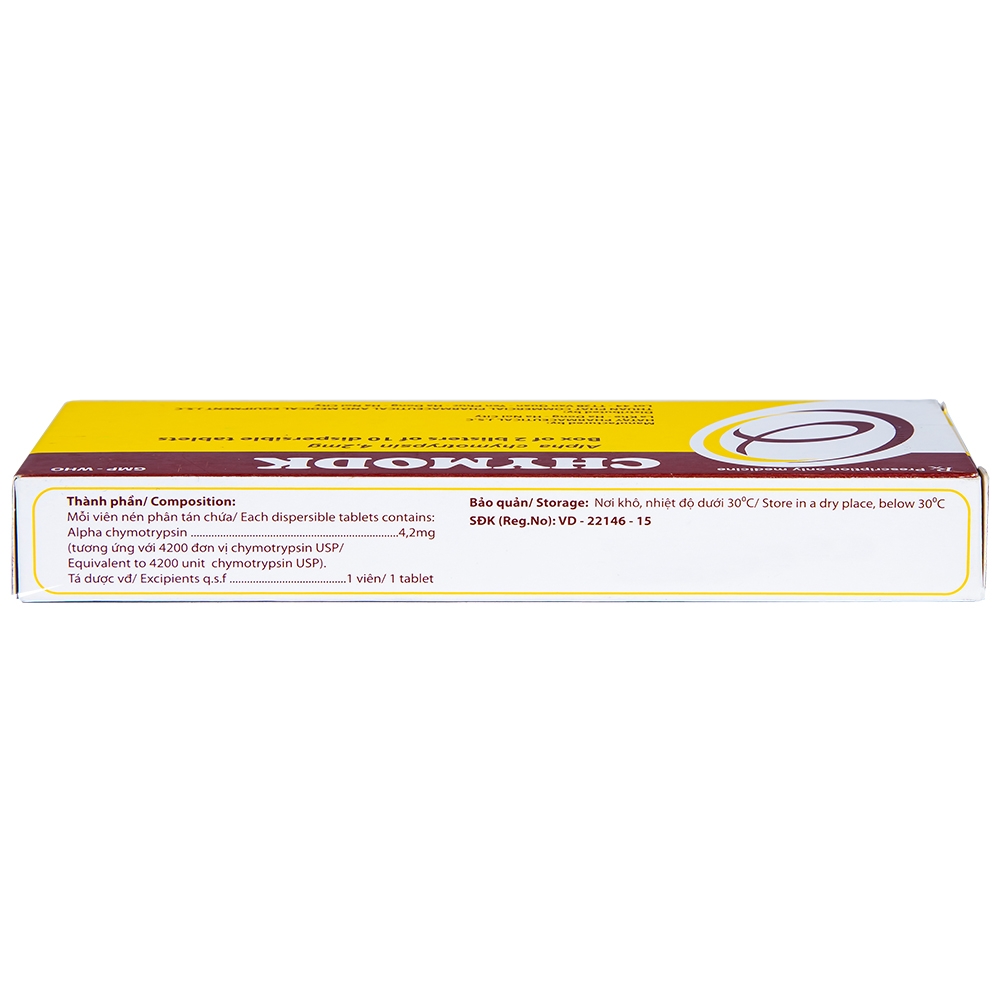Thuốc Chymodk 4.2mg Hataphar điều trị phù nề sau chấn thương, phẫu thuật, bỏng (2 vỉ x 10 viên)