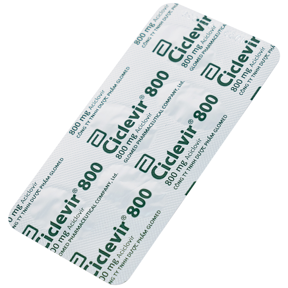 Thuốc Ciclevir 800 Abbott điều trị nhiễm virus Herpes simplex tuýp 1 và 2 (10 vỉ x 5 viên)