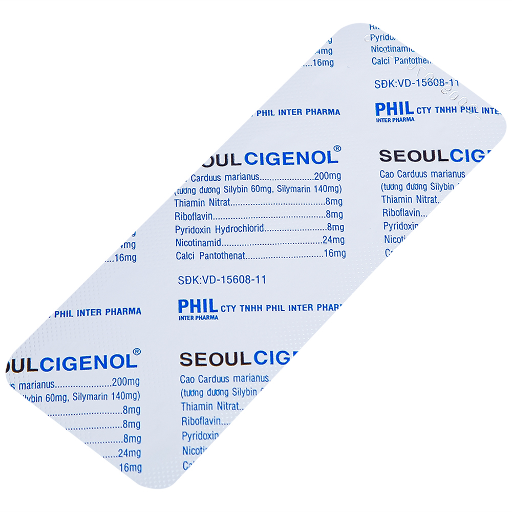 Thuốc SeoulCigenol Phil điều trị hỗ trợ bệnh gan mạn tính, gan nhiễm mỡ (12 vỉ x 5 viên)