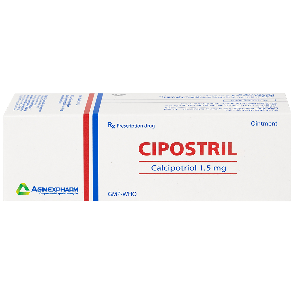 Thuốc mỡ Cipostril 1.5mg Agimexpharm điều trị tại chỗ vảy nến mảng mức độ nhẹ đến vừa (30g)