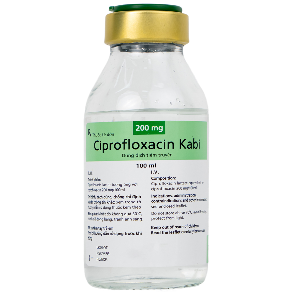 Thuốc Ciprofloxacin Kabi 200mg Fresenius Kabi điều trị nhiễm khuẩn, viêm đường tiết niệu (100ml)