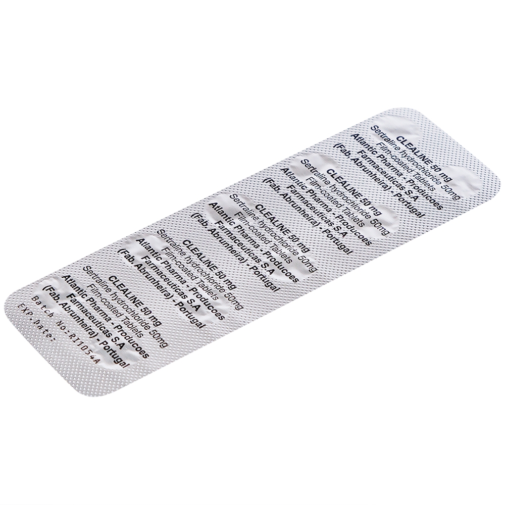 Thuốc Clealine 50mg Atlantic điều trị triệu chứng trầm cảm, rối loạn cưỡng bức ám ảnh (6 vỉ x 10 viên)