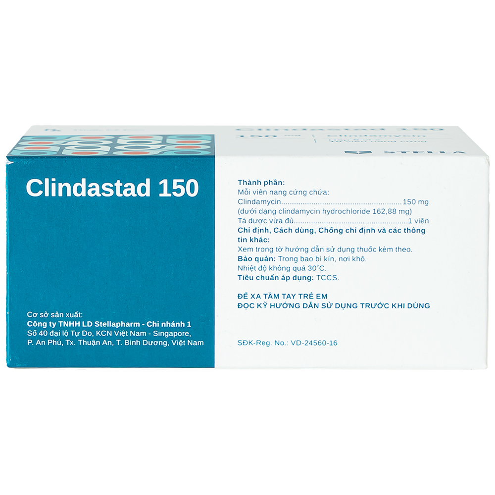 Thuốc Clindastad 150 Stella điều trị nhiễm khuẩn (5 vỉ x 10 viên)