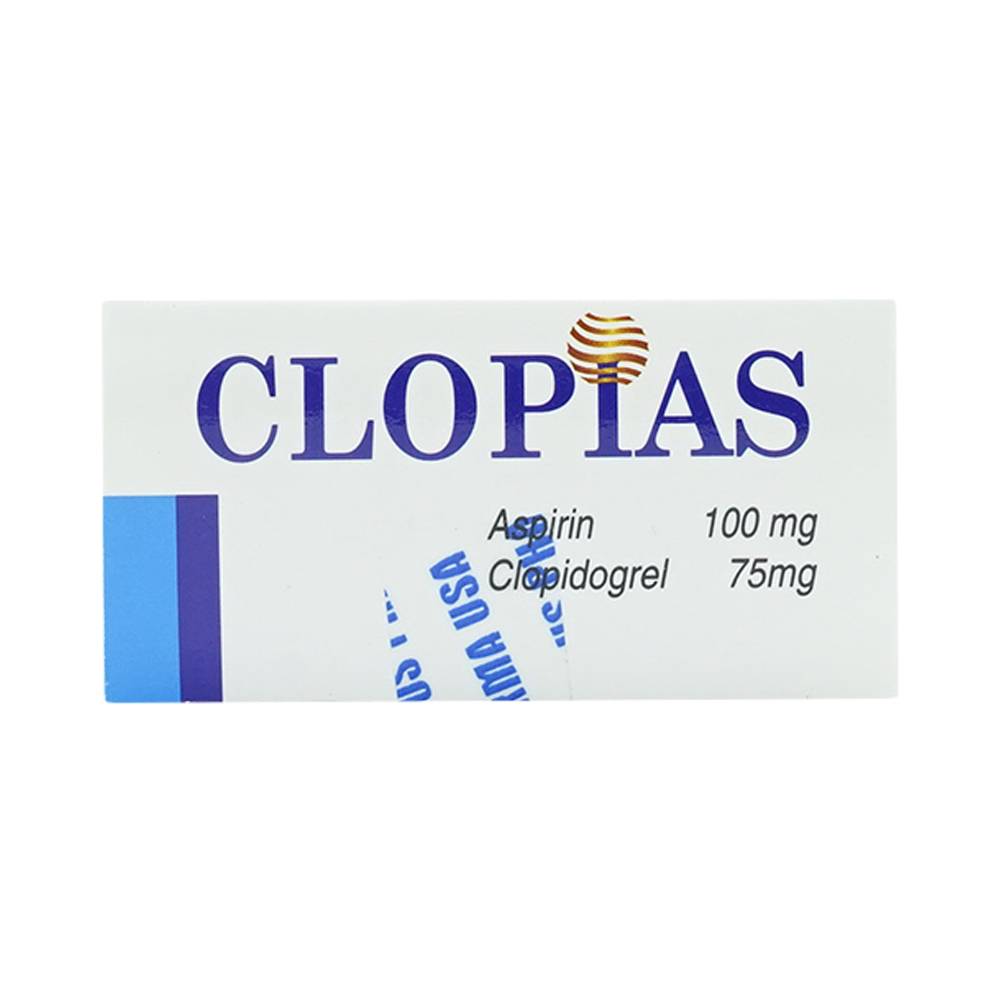 Thuốc Clopias USP phòng ngừa các biến cố xơ vữa huyết khối (3 vỉ x 10 viên)