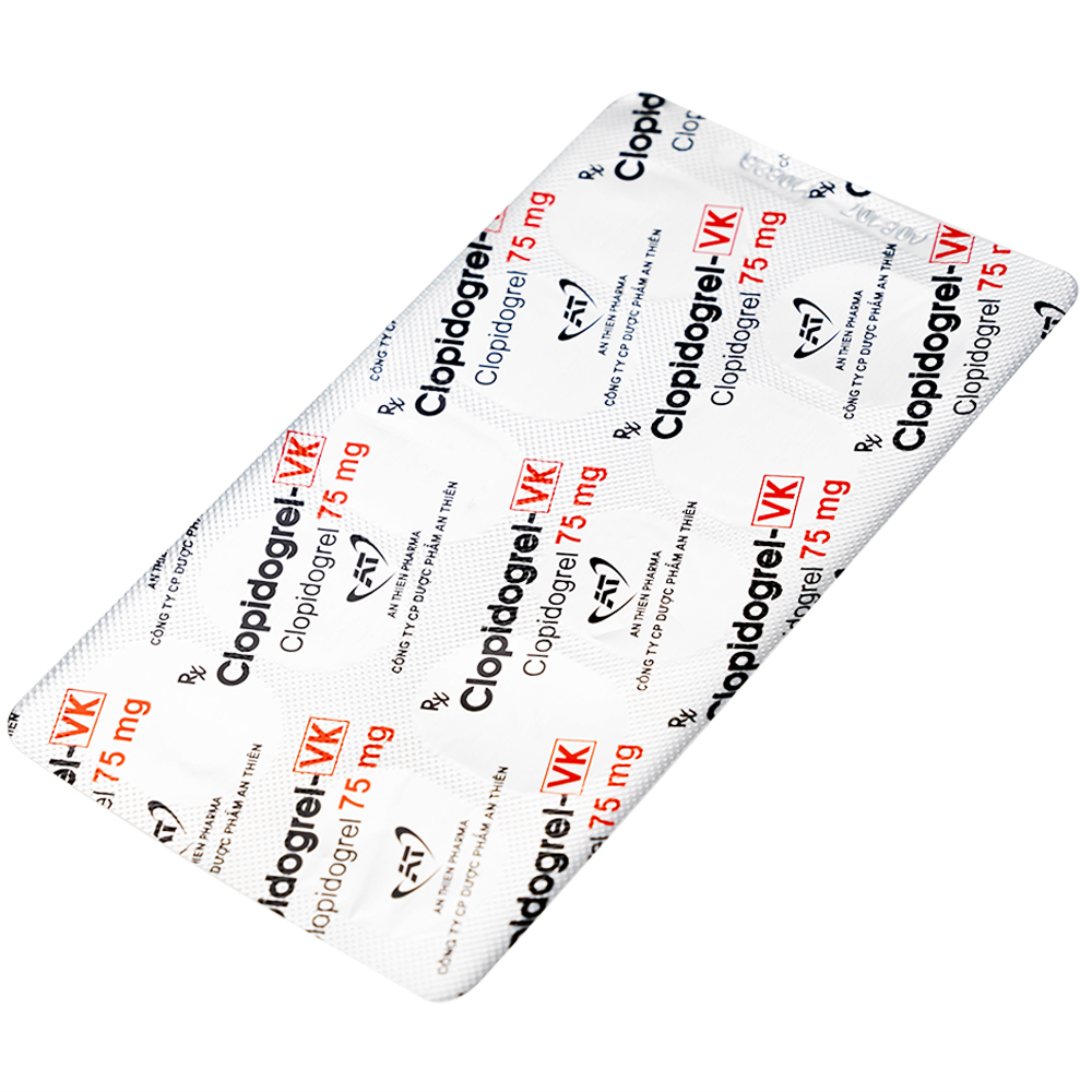 Thuốc Clopidogrel-Vk 75mg An Thiên phòng ngừa biến cố xơ vữa động mạch (3 vỉ x 10 viên)