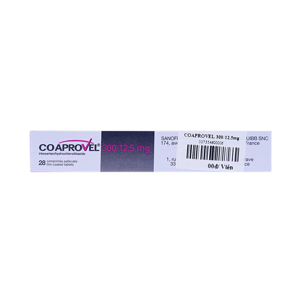 Thuốc Coaprovel 300mg/12.5mg Sanofi điều trị tăng huyết áp nguyên phát (2 vỉ x 14 viên)
