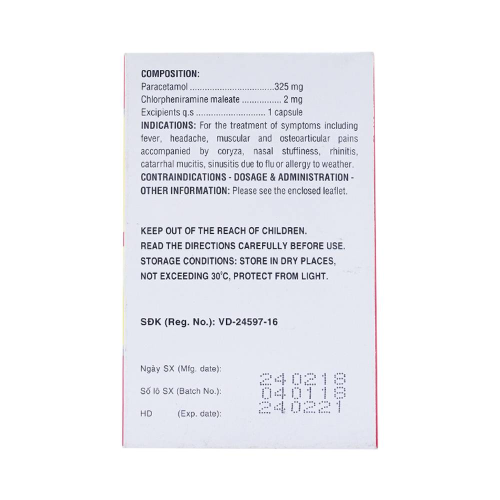 Thuốc Coldacmin Flu DHG điều trị triệu chứng cảm sốt, nhức đầu, đau nhức cơ bắp (10 vỉ x 10 viên)