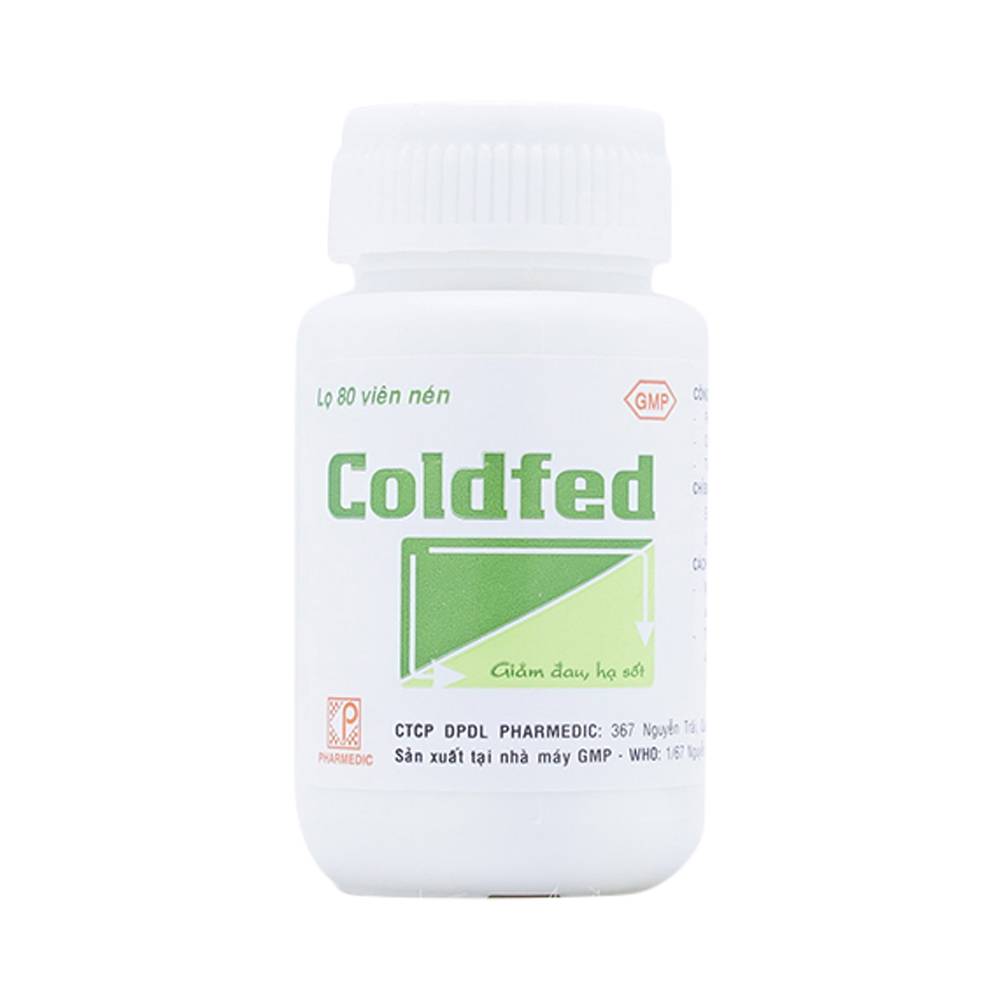 Thuốc Coldfed điều trị triệu chứng cảm, sốt, nhức đầu, sổ mũi, đau khớp, đau cơ (80 viên)