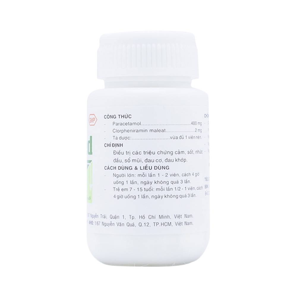 Thuốc Coldfed điều trị triệu chứng cảm, sốt, nhức đầu, sổ mũi, đau khớp, đau cơ (80 viên)