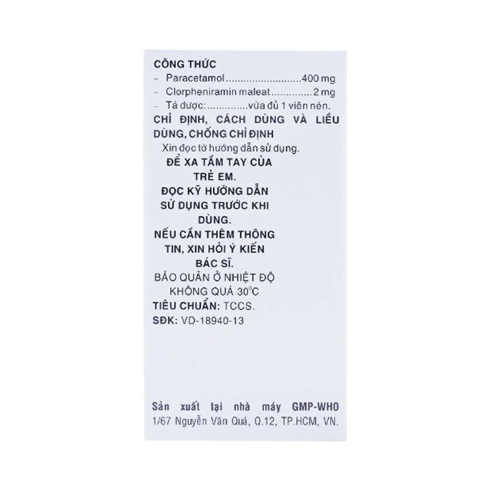 Thuốc Coldfed điều trị triệu chứng cảm, sốt, nhức đầu, sổ mũi, đau khớp, đau cơ (80 viên)