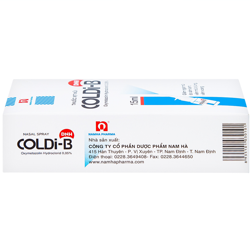 Thuốc xịt mũi Coldi-B Nam Hà giảm ngạt mũi do cảm lạnh, viêm mũi dị ứng, viêm xoang (15ml)
