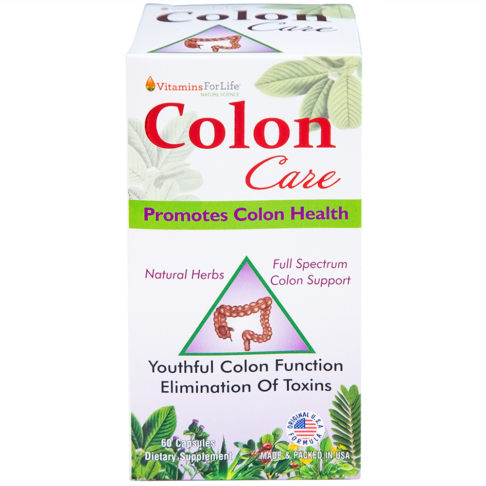 Viên uống giúp nhuận tràng, giảm táo bón, tốt cho tiêu hóa Colon Care Vitamins For Life (60 viên)