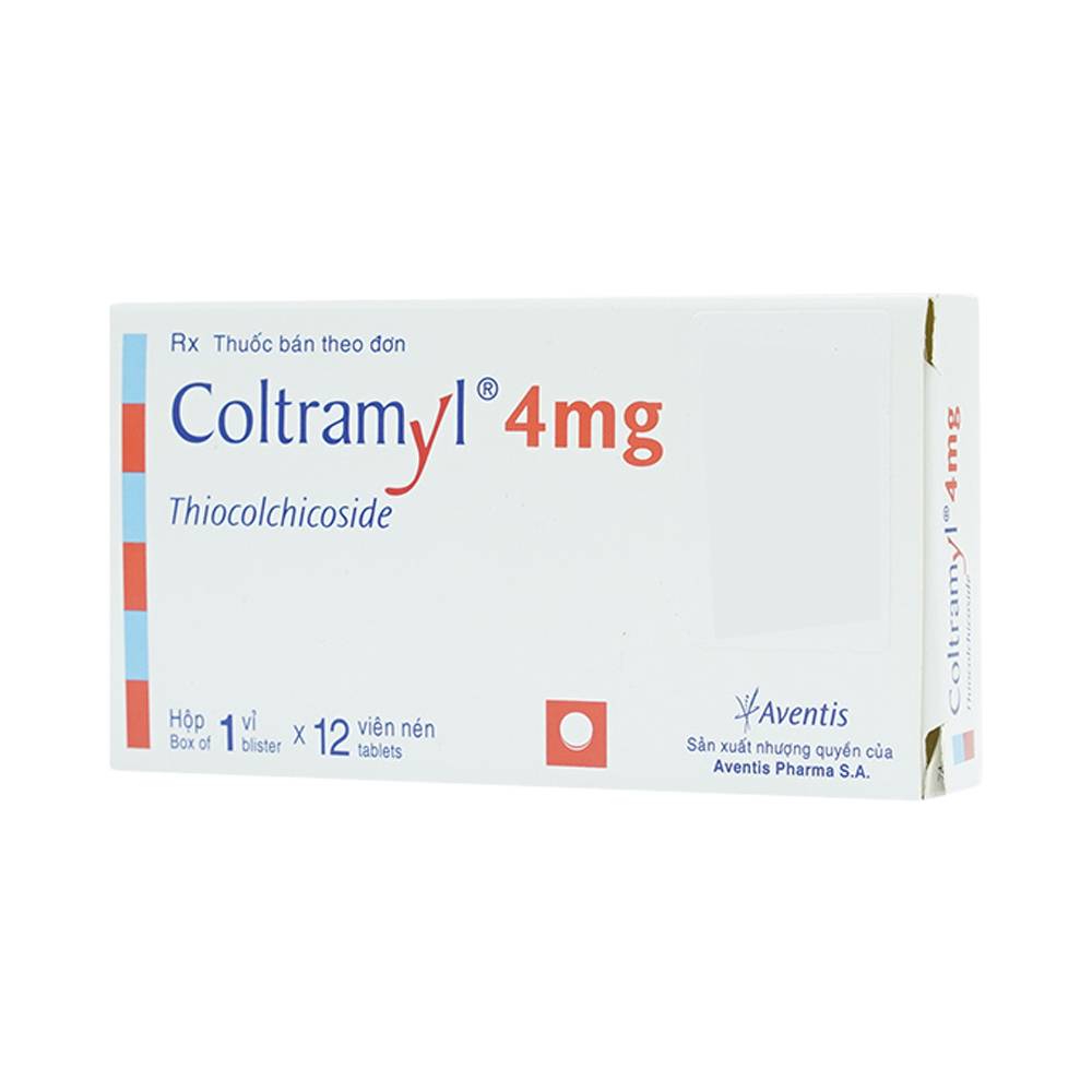 Thuốc Coltramyl 4mg Roussel điều trị hỗ trợ đau do co cứng cơ bắp cấp tính (1 vỉ x 12 viên)