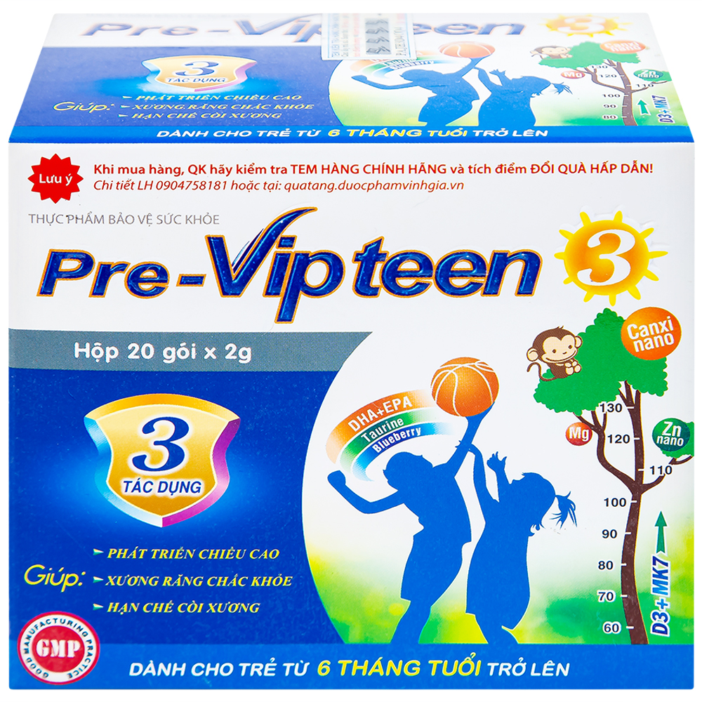 Cốm phát triển chiều cao Pre-Vipteen 3 20 gói