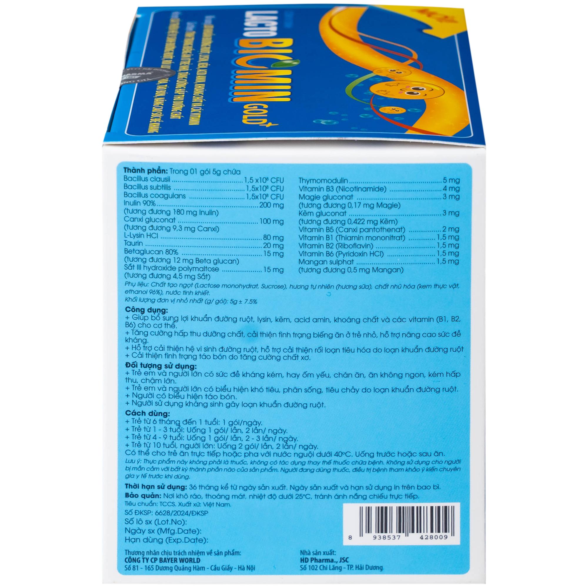 Cốm vi sinh bổ sung lợi khuẩn đường ruột Lacto Biomin Gold+ New (20 gói x 5g)