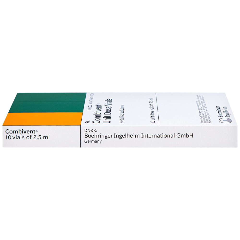 Dung dịch khí dung Combivent Boehringer kiểm soát co thắt phế quản (1 vỉ x 10 ống)