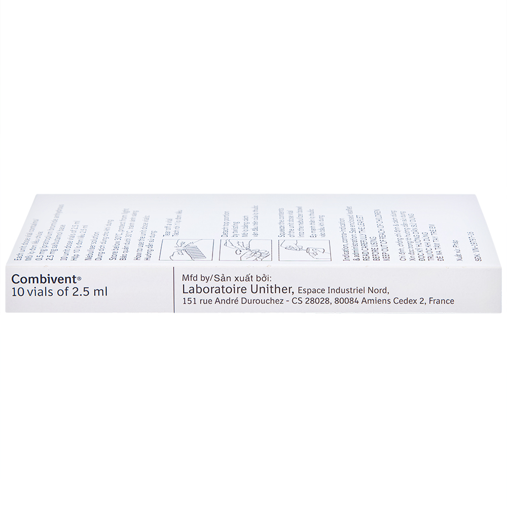 Dung dịch khí dung Combivent Boehringer kiểm soát co thắt phế quản (1 vỉ x 10 ống)