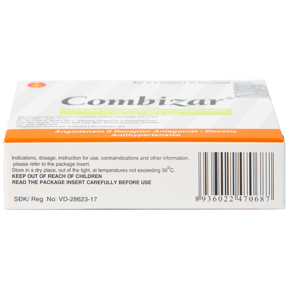 Thuốc Combizar United điều trị cao huyết áp (3 vỉ x 10 viên)