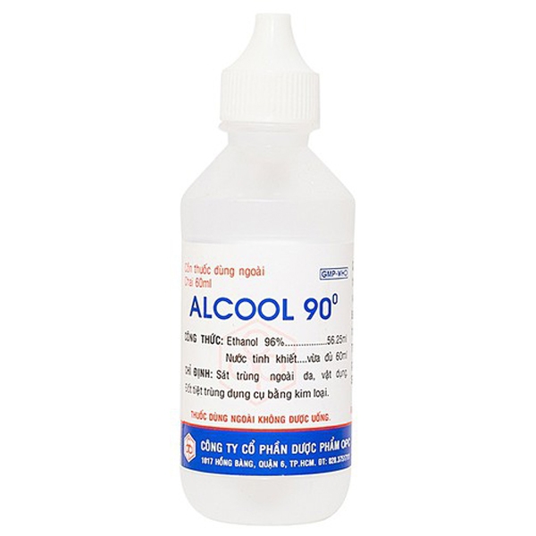 Cồn 90 độ Sagopha sát trùng ngoài da, vật dụng (60ml)