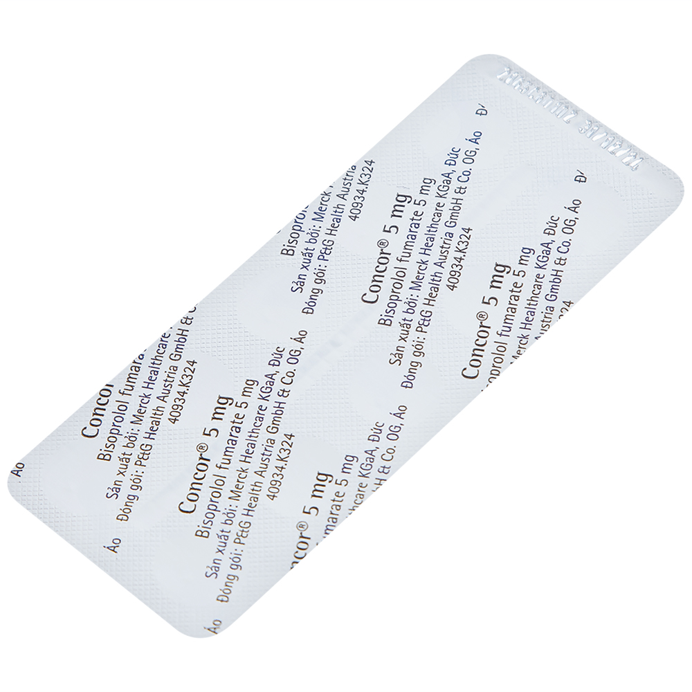 Thuốc Concor 5mg Merck điều trị tăng huyết áp, đau thắt ngực (3 vỉ x 10 viên)