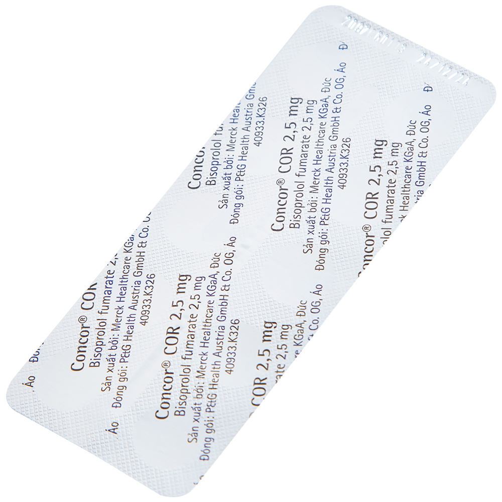 Thuốc Concor Cor 2.5mg Merck điều trị suy tim mãn tính (3 vỉ x 10 viên)