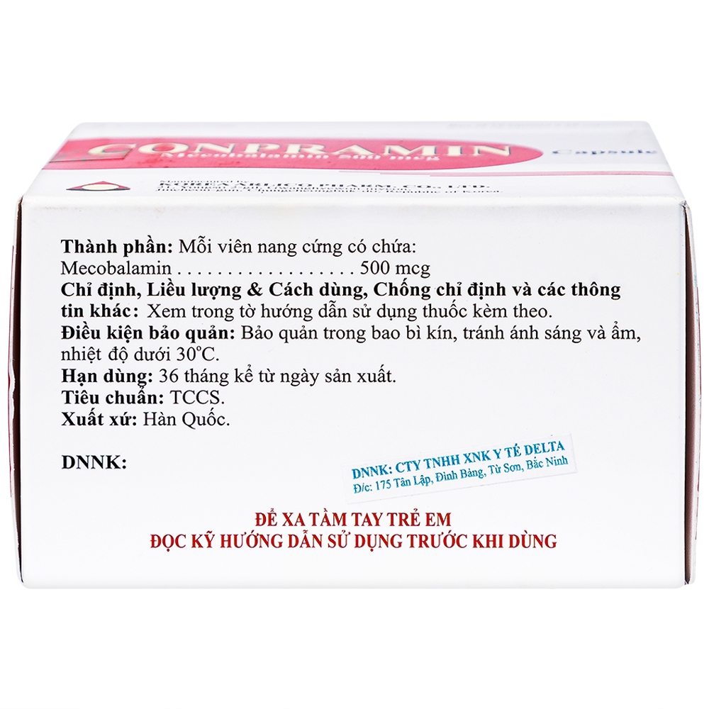 Thuốc Conpramin 500mcg Arlico điều trị bệnh lý thần kinh ngoại biên (10 vỉ x 10 viên)