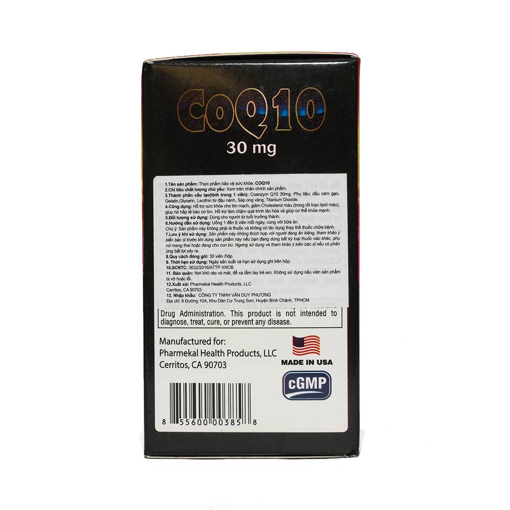 Viên uống hỗ trợ sức khỏe tim mạch, giảm cholesterol máu CoQ10 30mg Pharmekal (30 viên)