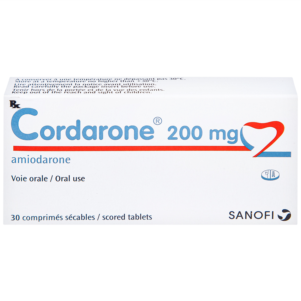 Thuốc Cordarone 200mg Sanofi phòng ngừa và điều trị một số dạng rối loạn nhịp tim (30 viên)