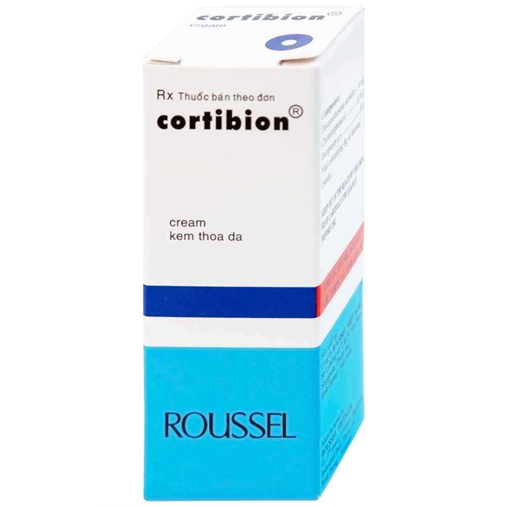 Kem thoa da Cortibion Roussel điều trị chàm, vết côn trùng cắn, viêm da tiếp xúc, viêm da dị ứng (8g)