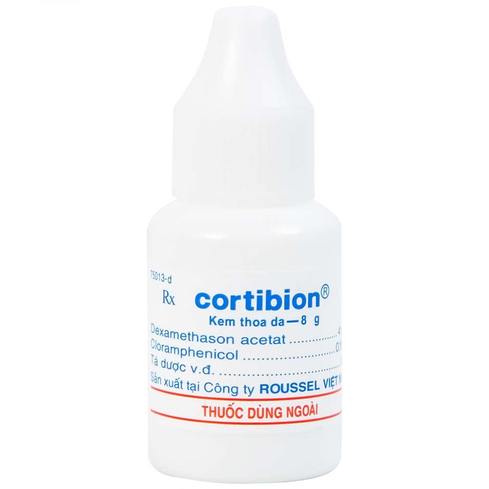 Kem thoa da Cortibion Roussel điều trị chàm, vết côn trùng cắn, viêm da tiếp xúc, viêm da dị ứng (8g)