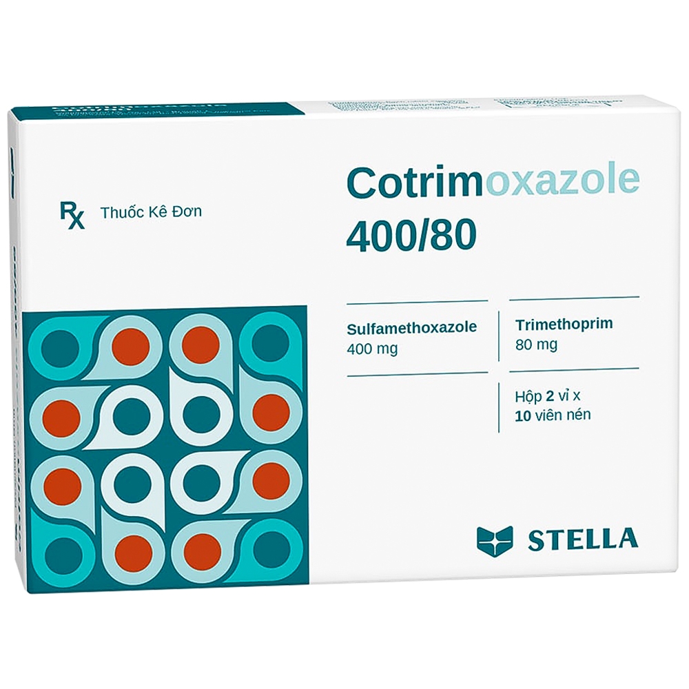 Thuốc Cotrimoxazole 400/80 Stella điều trị nhiễm khuẩn (10 vỉ x 10 viên)
