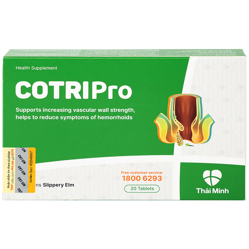 Viên uống bền thành mạch giảm trĩ Cotripro Thái Minh (2 vỉ x 10 viên)