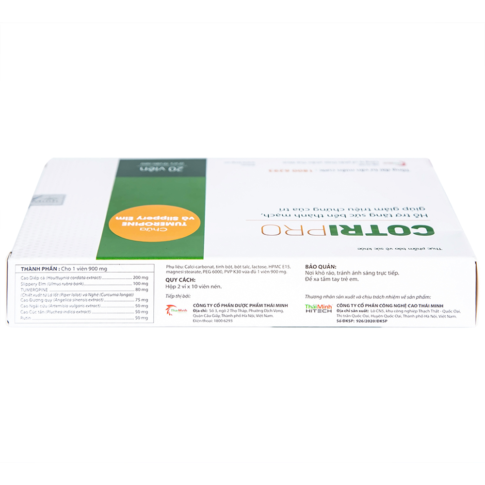 Viên uống bền thành mạch giảm trĩ Cotripro Thái Minh (2 vỉ x 10 viên)