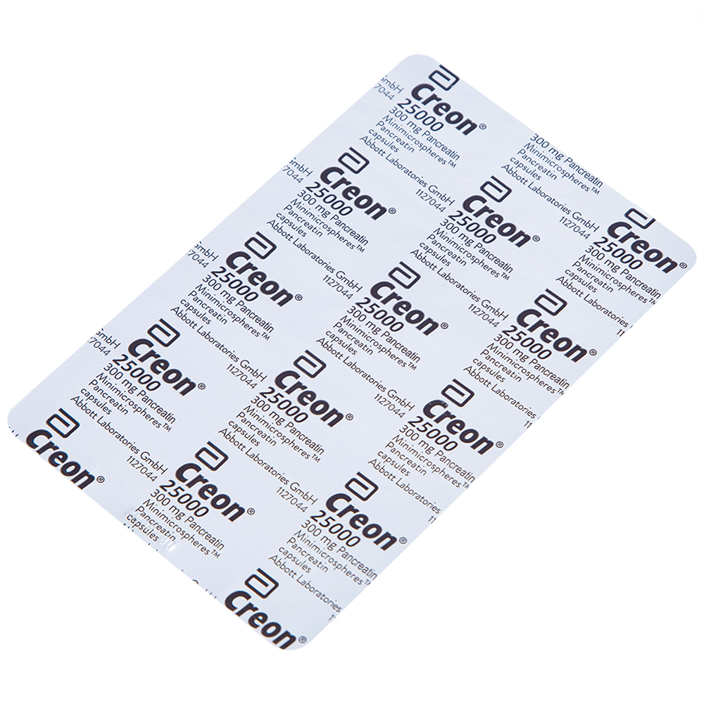 Thuốc Creon 25000 Abbott điều trị thiểu năng tụy ngoại tiết (20 viên)