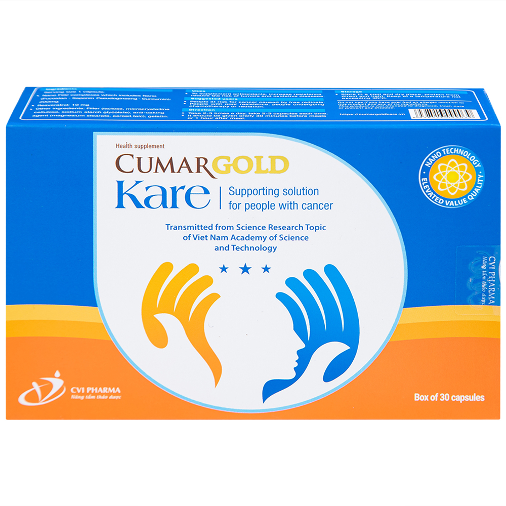 Viên hỗ trợ giảm nguy cơ mắc ung bướu CumarGold Kare CVI (3 vỉ x 10 viên)
