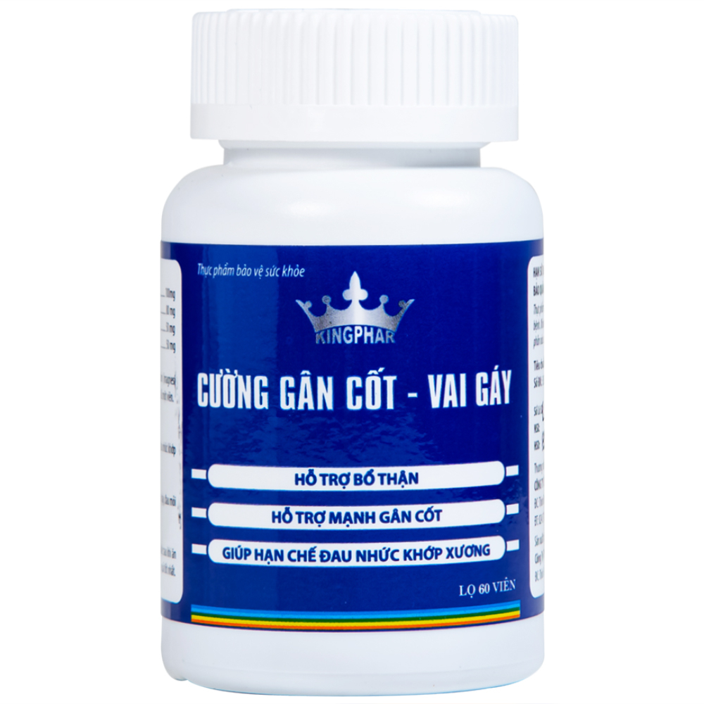 Viên uống hỗ trợ bổ thận, giúp hạn chế đau nhức khớp xương do phong thấp Cường Gân Cốt - Vai Gáy Kingphar (60 viên)