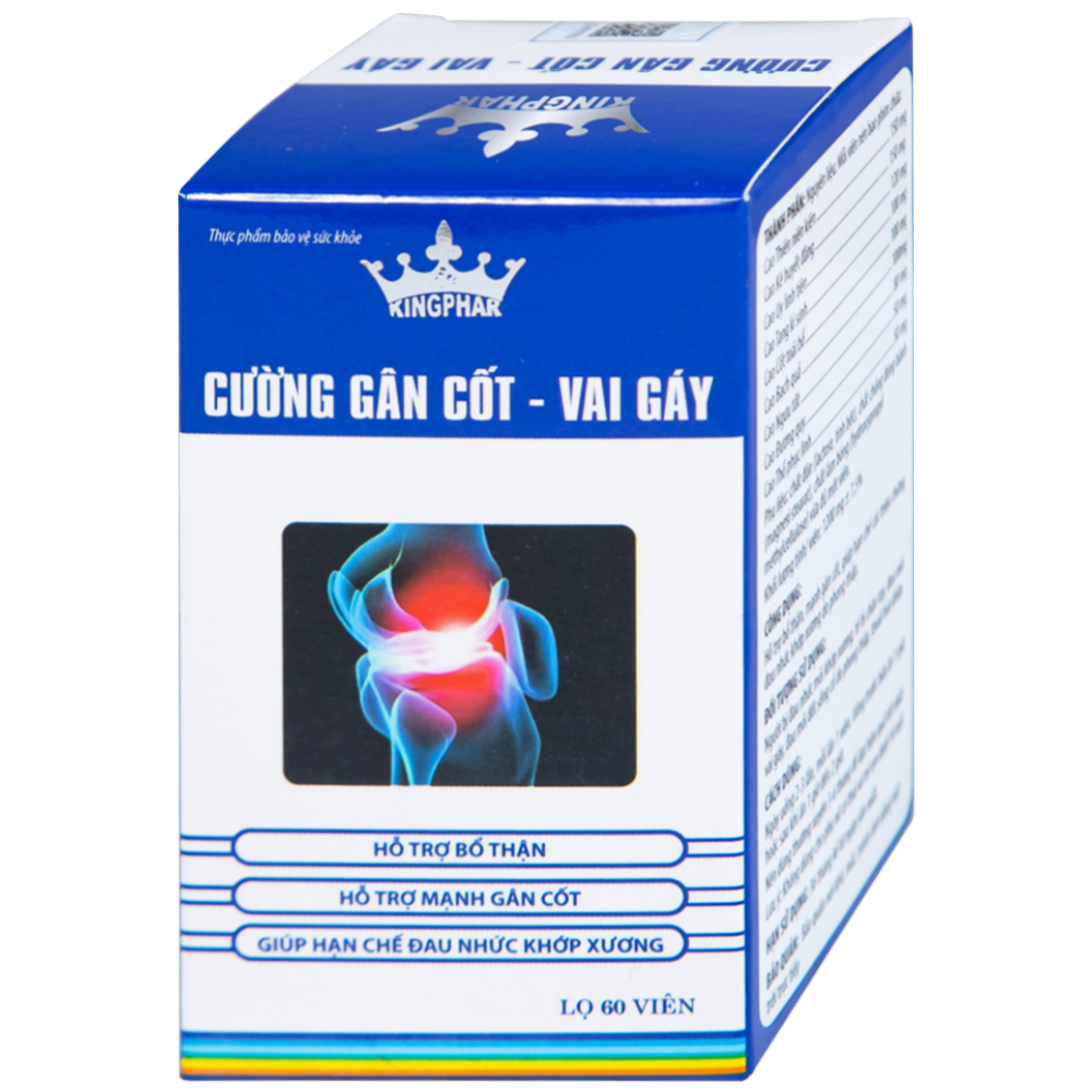 Viên uống hỗ trợ bổ thận, giúp hạn chế đau nhức khớp xương do phong thấp Cường Gân Cốt - Vai Gáy Kingphar (60 viên)
