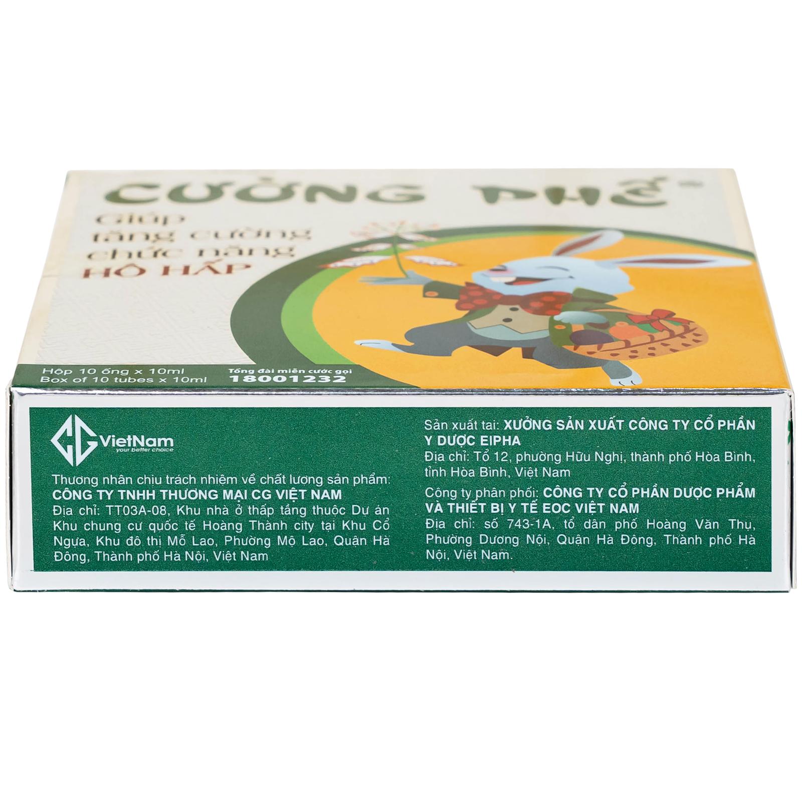 Siro giúp bổ phế Cường Phế CG (10 ống x 10ml)