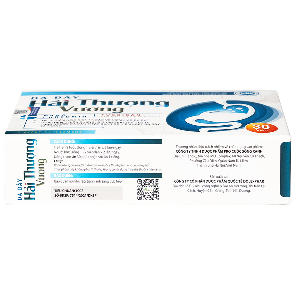 Viên uống hỗ trợ giảm acid dịch vị, bảo vệ niêm mạc dạ dày Dạ Dày Hải Thượng Vương (30 viên)