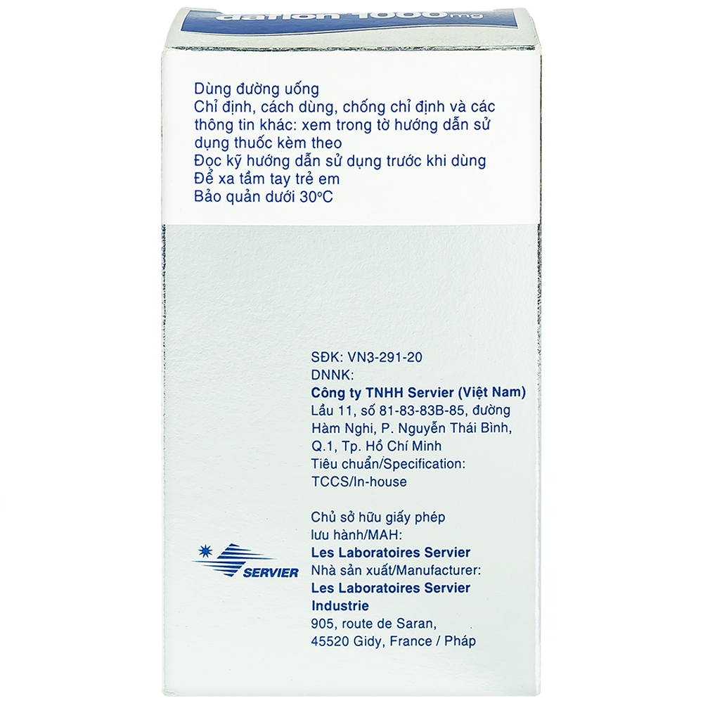 Thuốc Daflon 1000mg Servier điều trị triệu chứng thực thể liên quan đến trĩ cấp (3 vỉ x 10 viên)