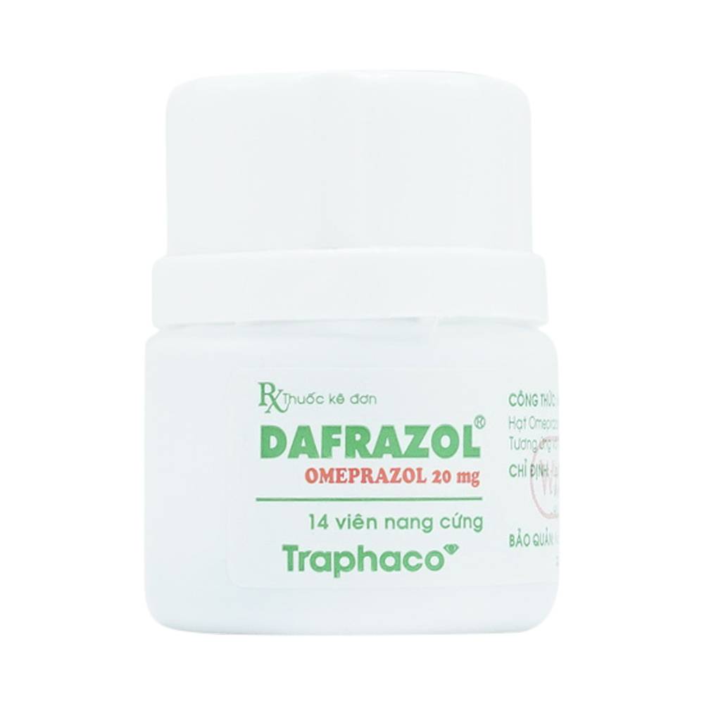 Thuốc Dafrazol  Traphaco điều trị và phòng ngừa loét dạ dày tá tràng, viêm thực quản trào ngược (14 viên)